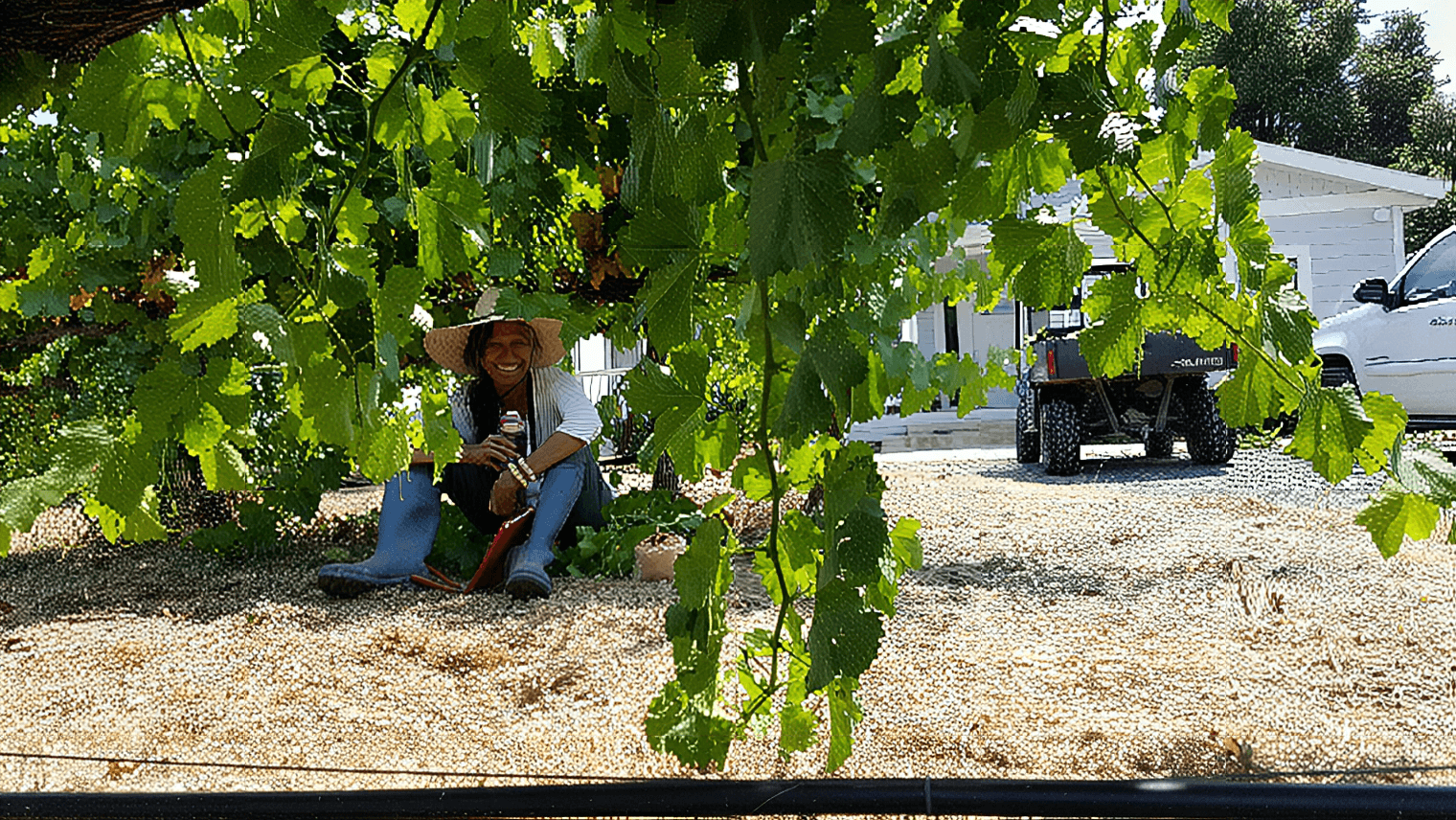 Hand-tending at Apetahi Vineyard