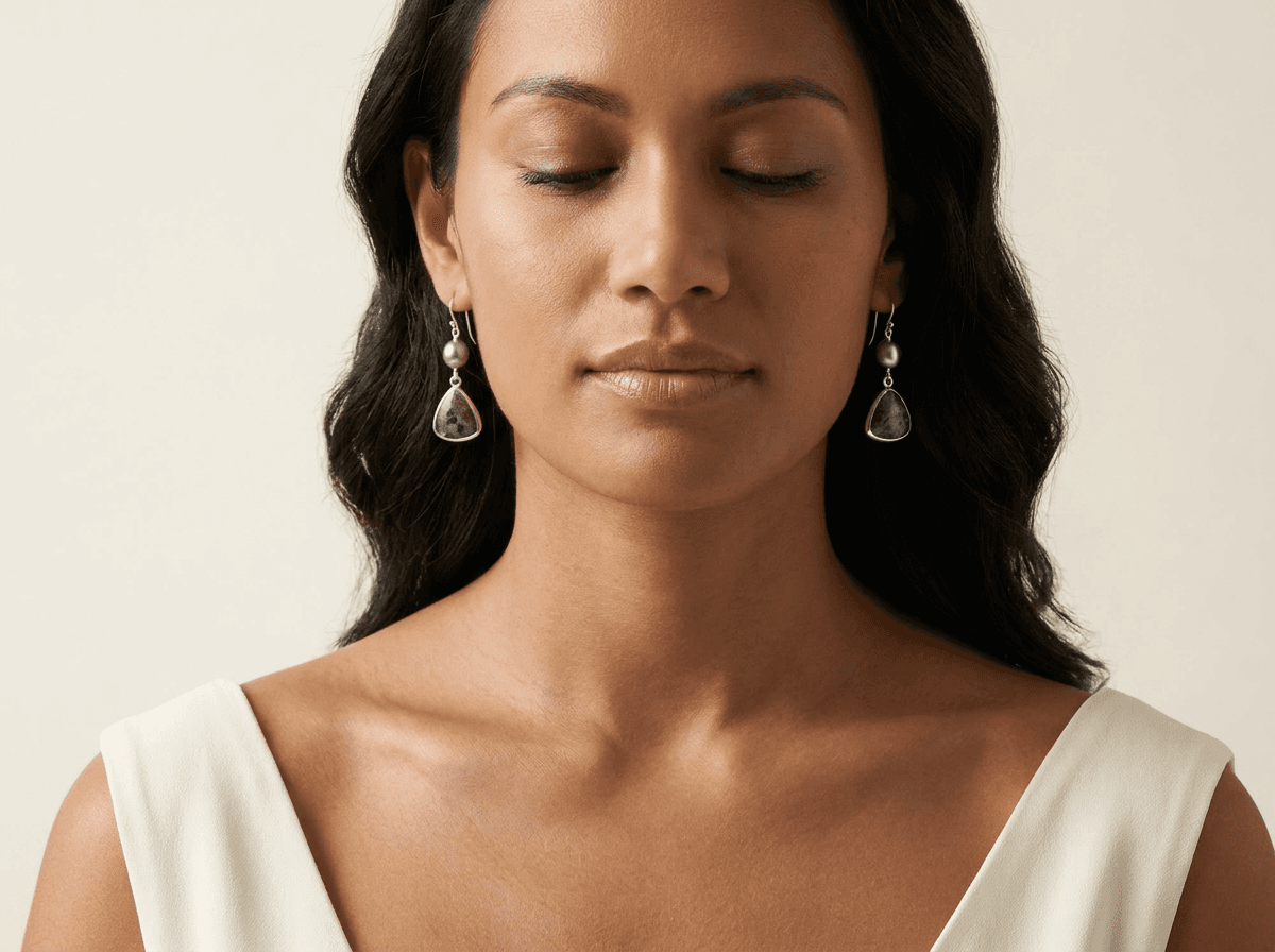 Earings PE4 — worn on model