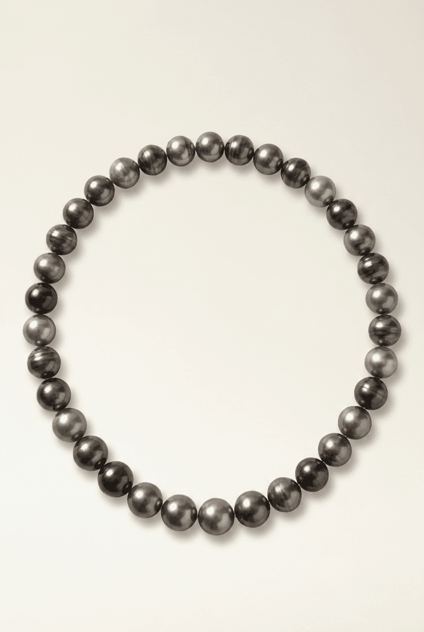 String Pearl Necklace — on model