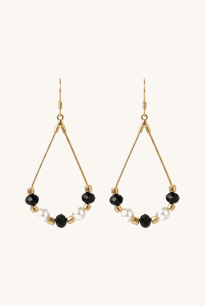 Freshwater Pearl & Blue Crystal Earrings
