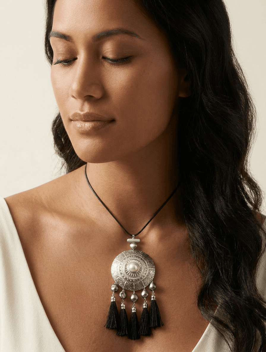 Mother of Pearl Necklace 2 — on model