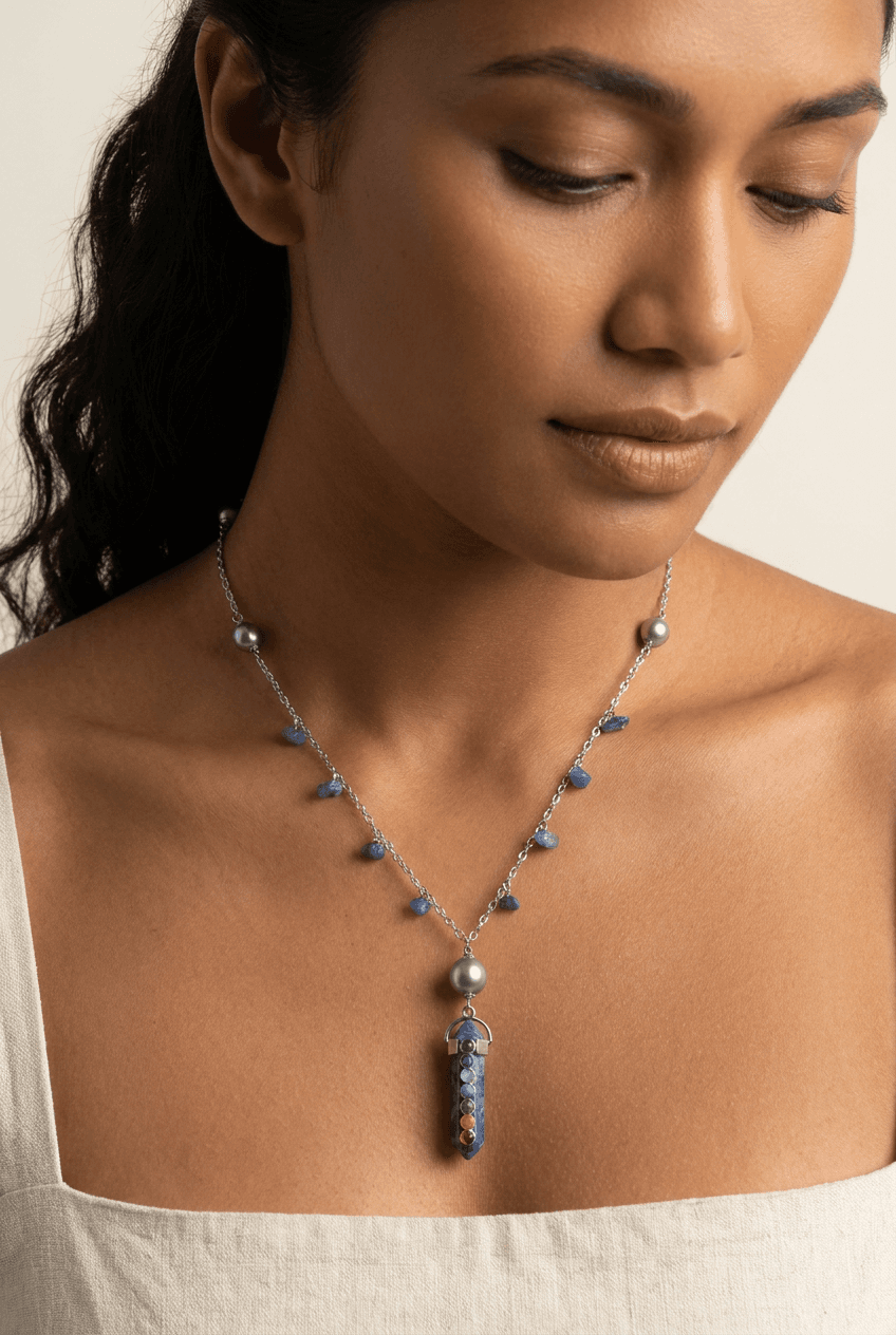 3 Pearl Necklace - TC16 — on model