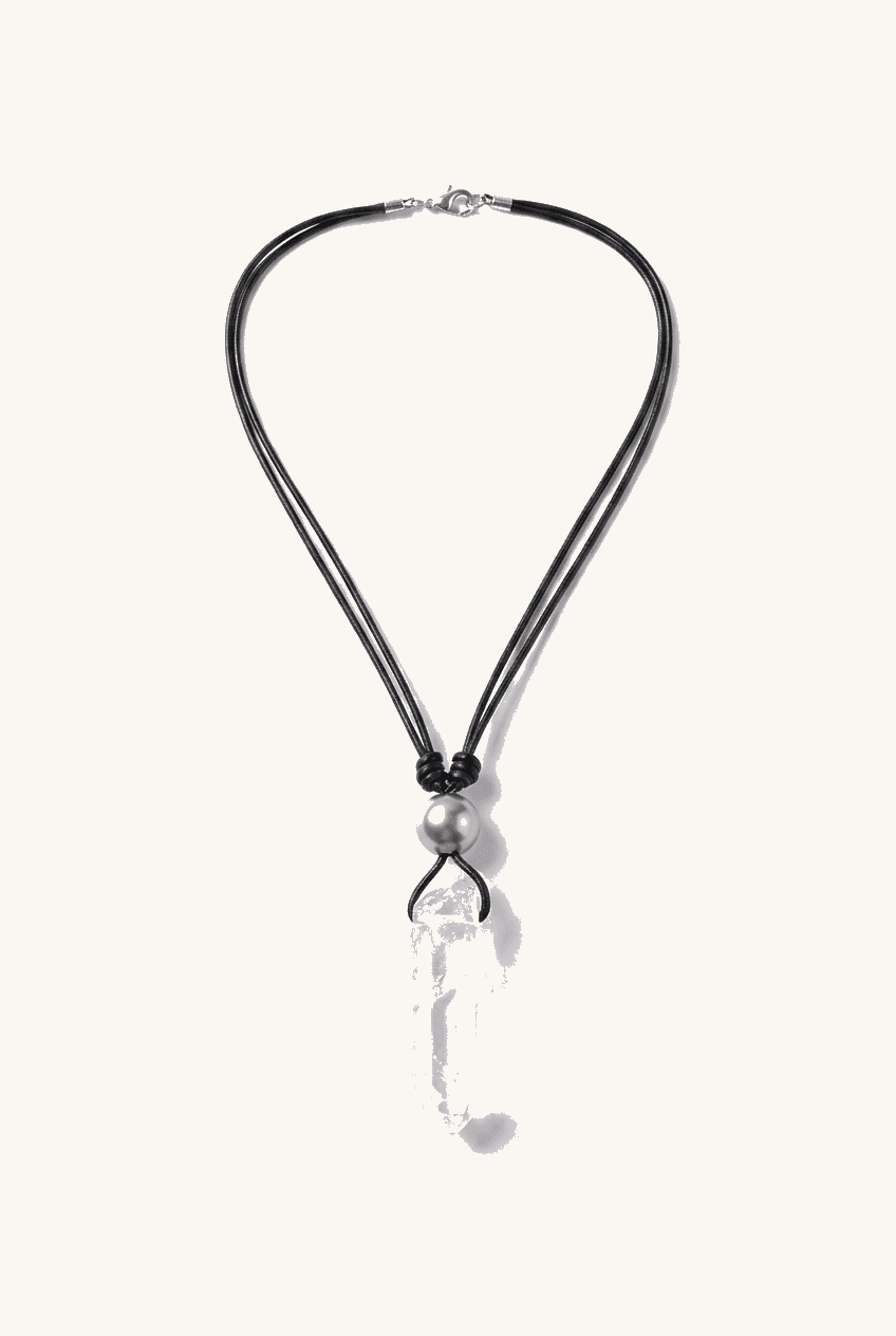 Tahitian Pearl & Crystal Necklace