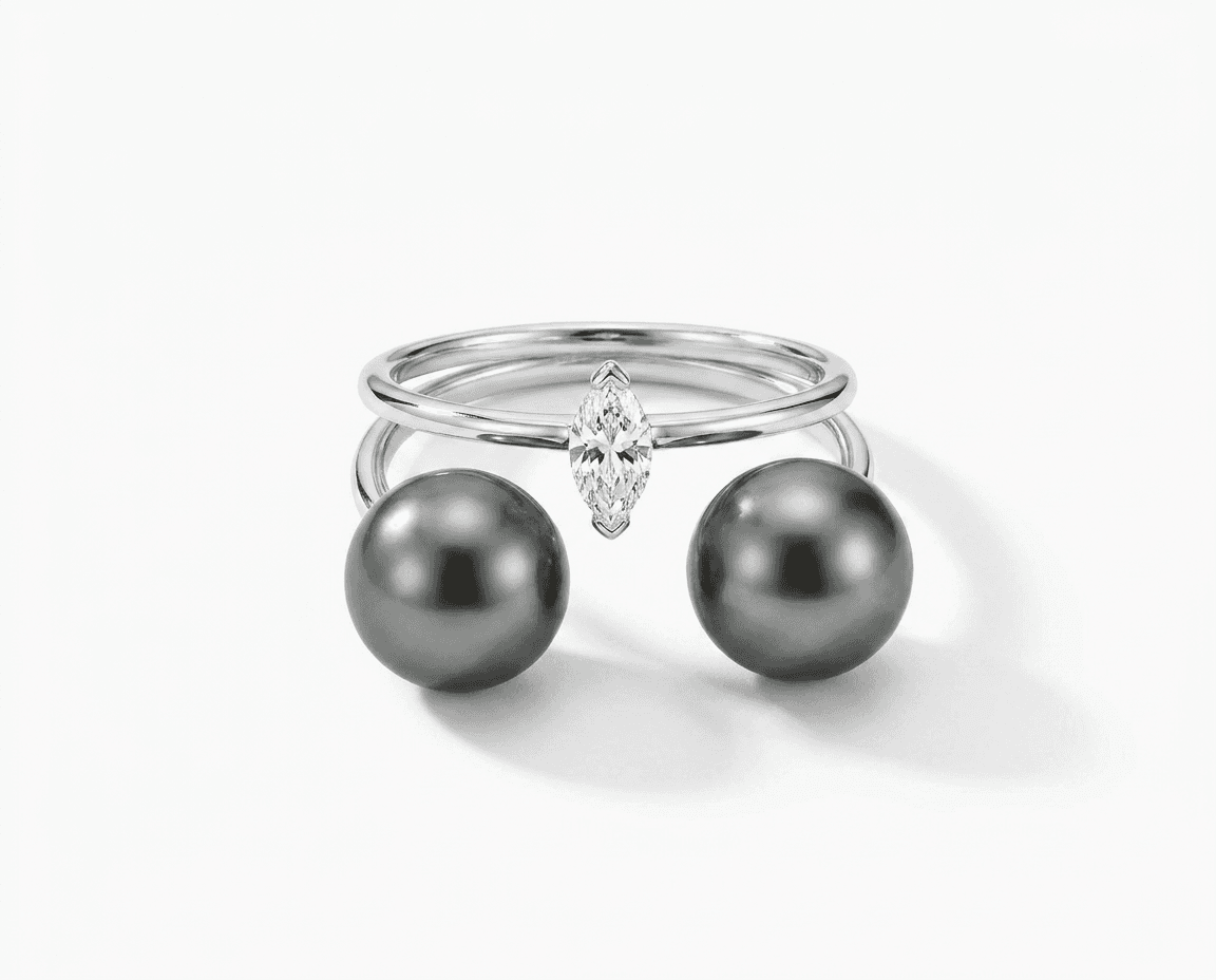 Ring two pearl 19 — on model