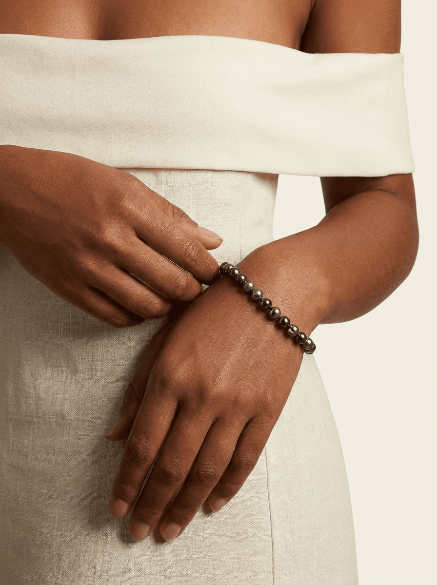 Tahitian Black Pearl Strand Bracelet — worn on model