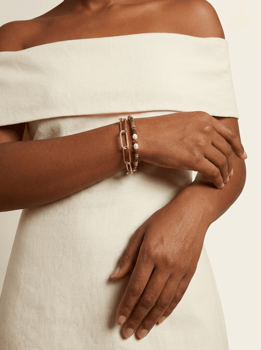 Crystal Beaded Bracelet — worn on model
